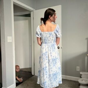 Baltic born cadence midi dress blue floral